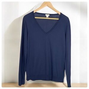 J Crew Navy XL Cotton V-neck sweater-tee